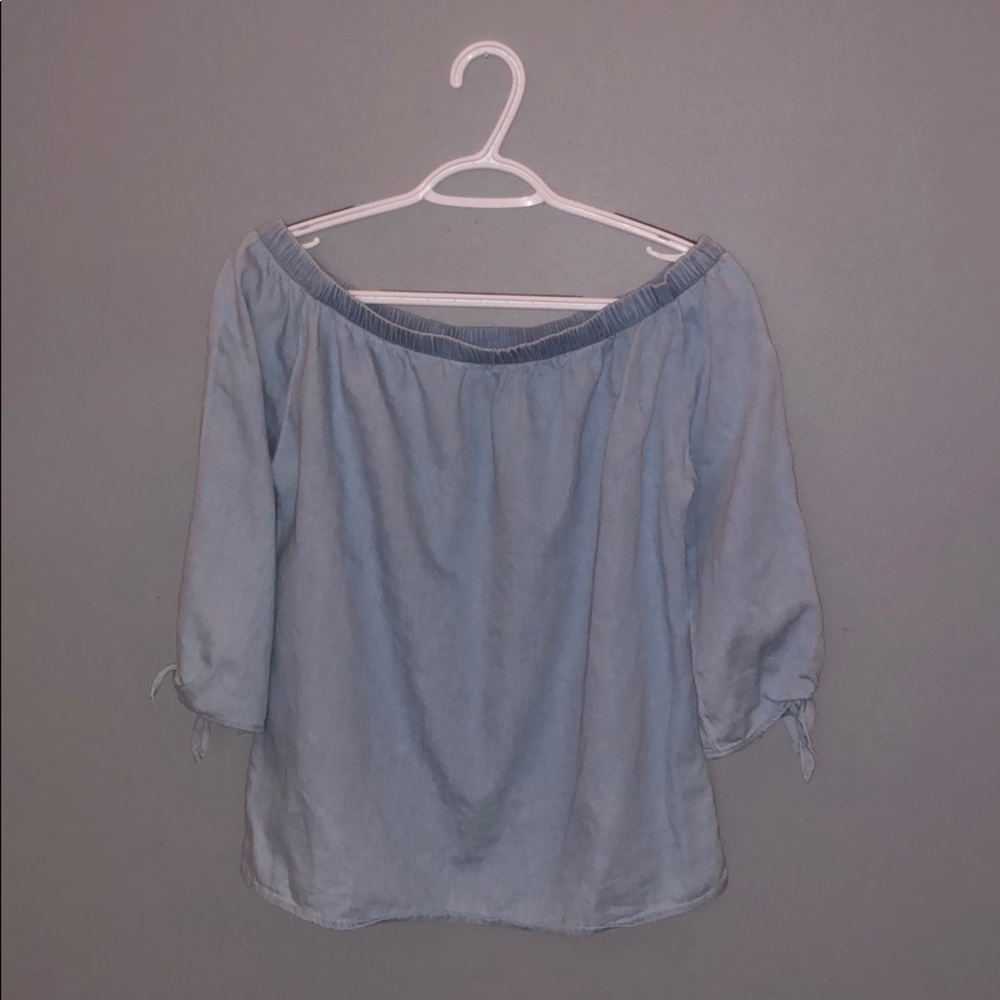 Denim Off The Shoulder Top
